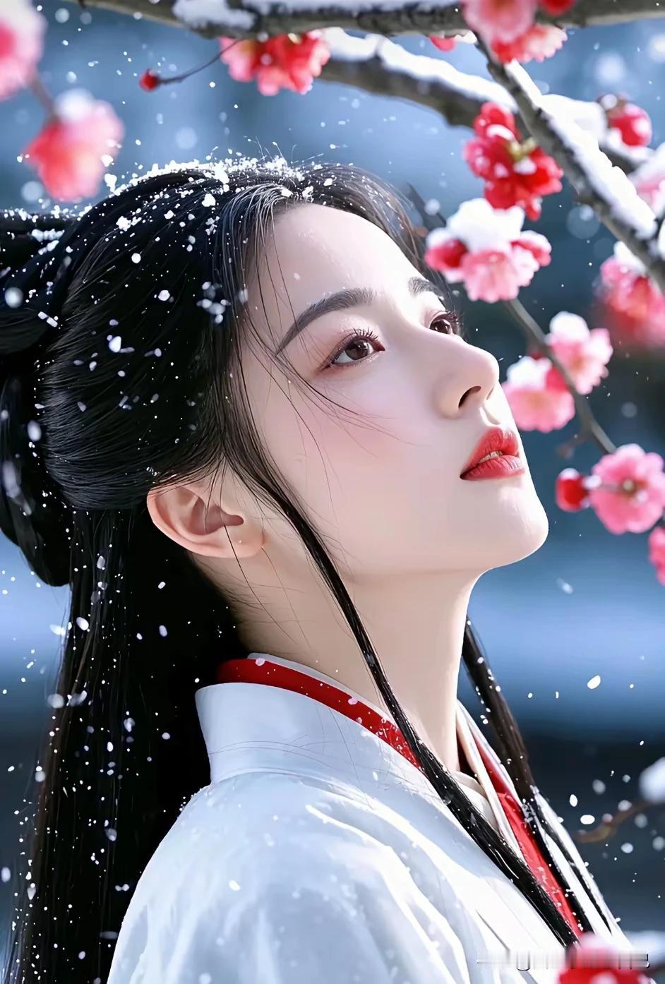 梅花欢喜漫天雪，
一封书信寄深情。
飘飘洒洒降人间，
细细品读仔细吟。