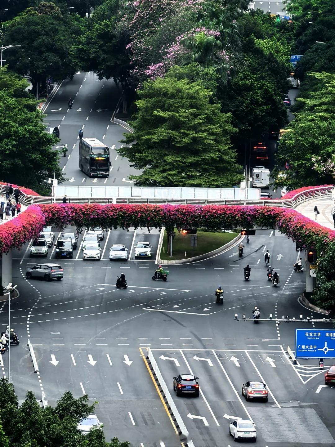 今天早上的珠江新城（广州大道五羊邨十字路口），比平时少了不少车[流鼻血] ​​​