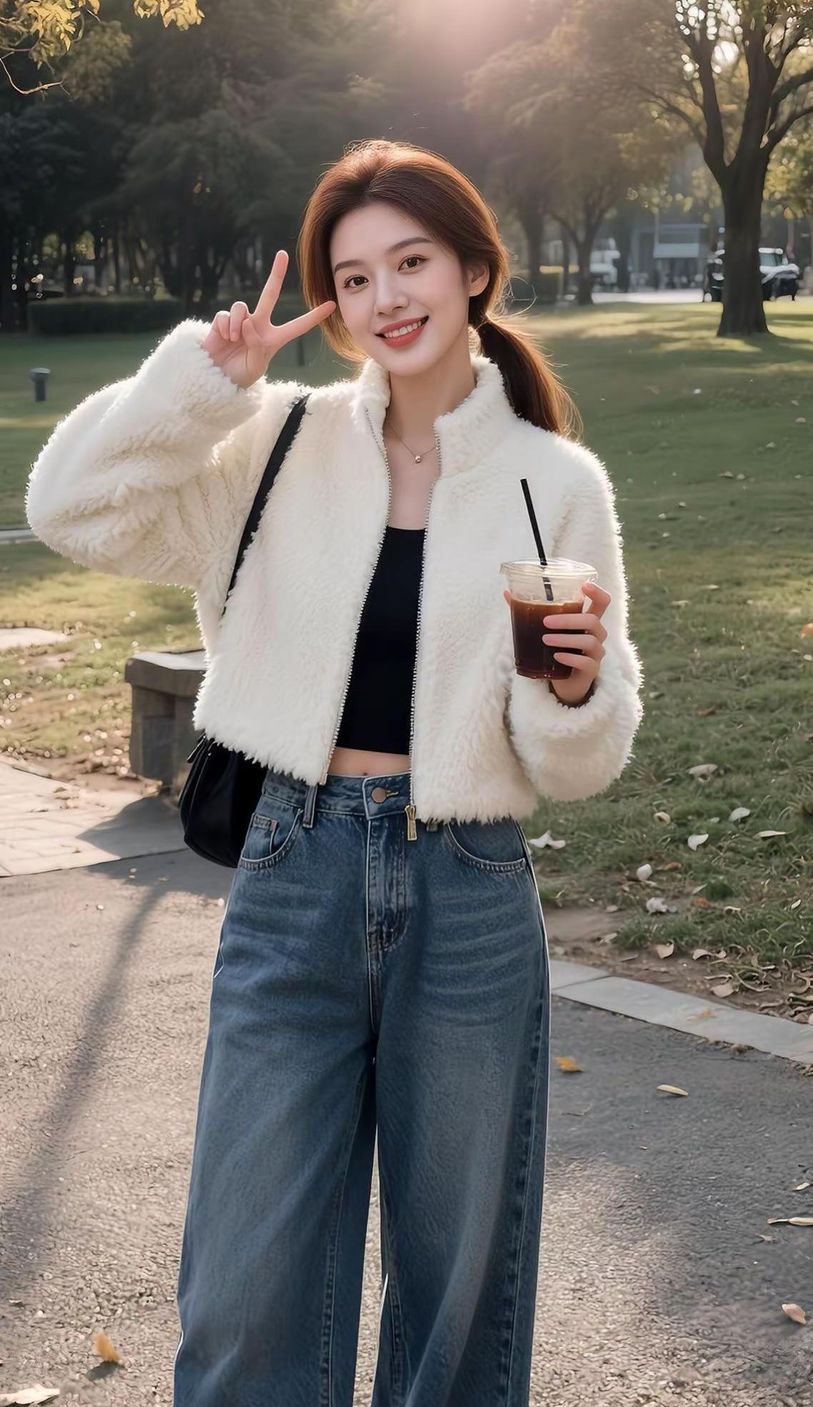 AI逆光生活照 新年穿搭 我又心动了 实力宠粉 章若楠毛衣