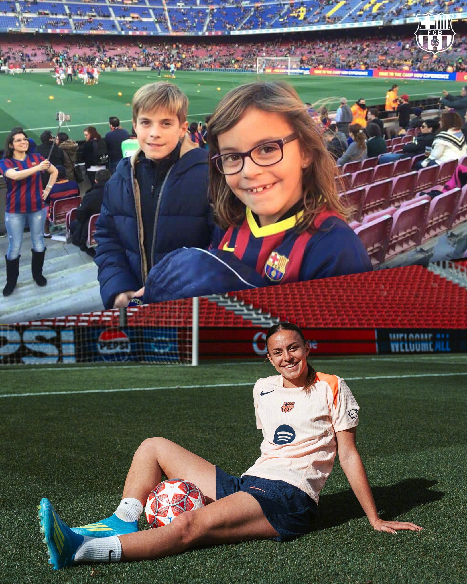 红蓝倩影 你来到诺坎普看球的那一天😊🆚你在Spotify诺坎普训练准备上场比