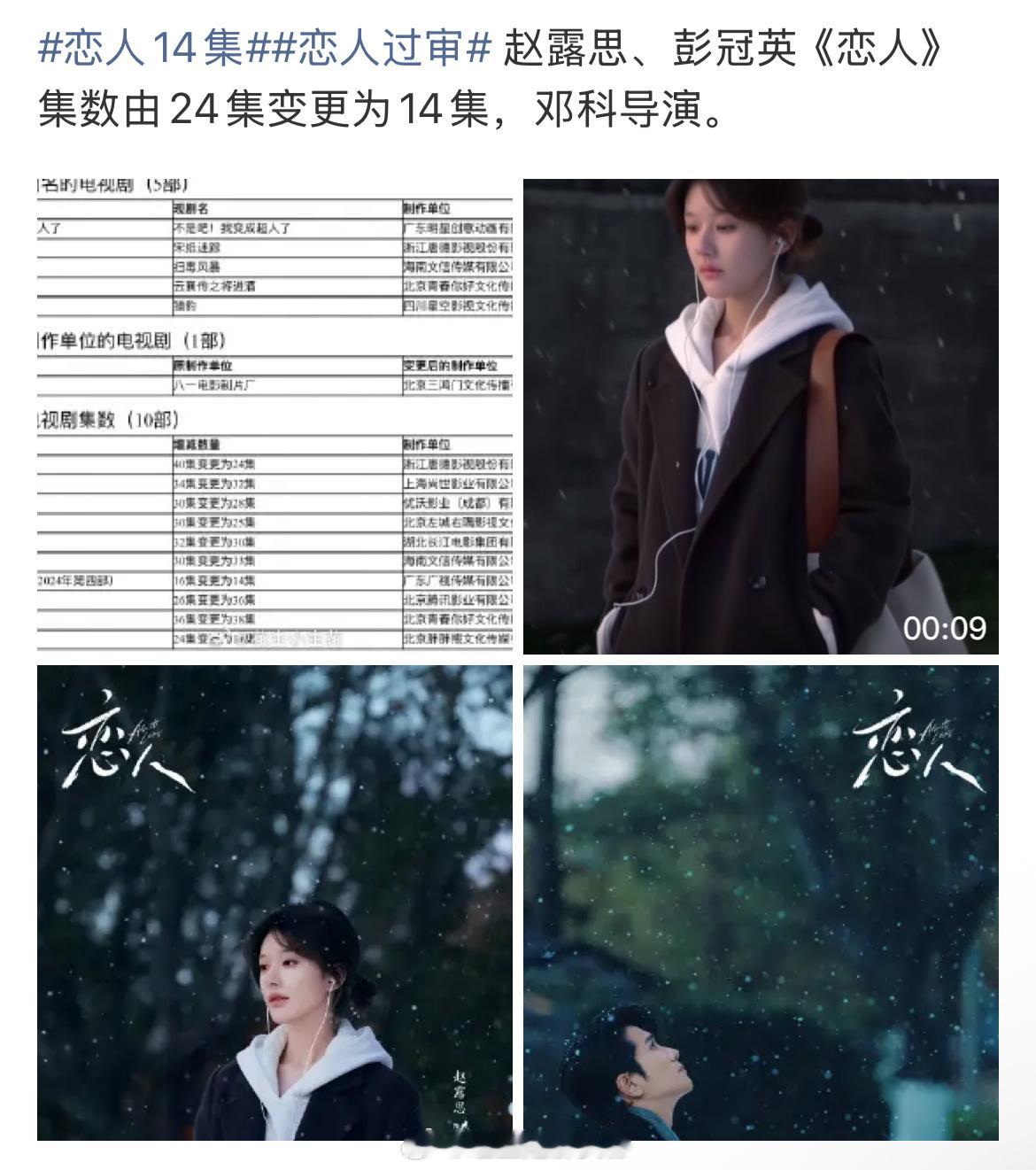 恋人过审了，24集变成14集[笑cry] ​​​