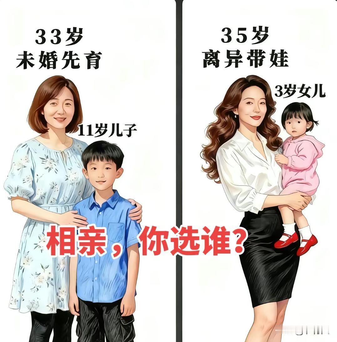我姑妈给我介绍的两个相亲对象，一个是33岁带着一个11岁男孩，另一个35岁带着一