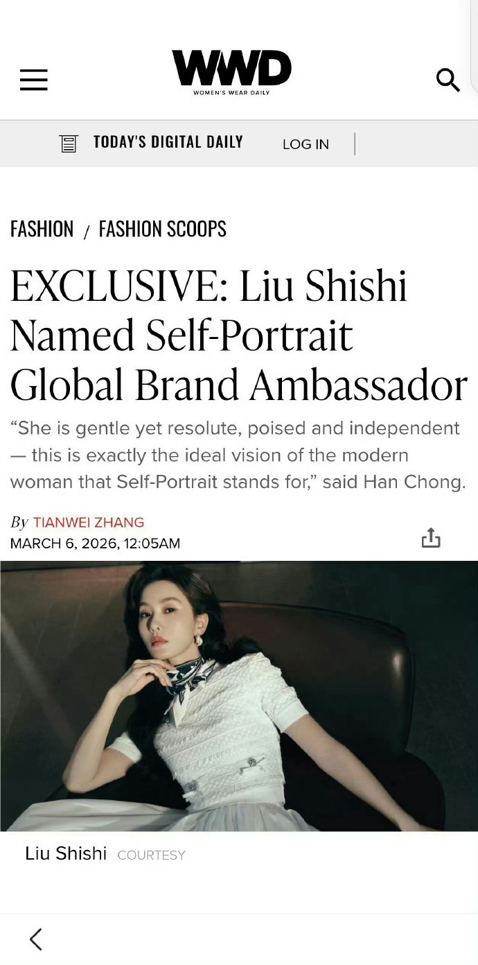 数据见证顶奢号召力！Self-Portrait代言前三月总销售额1.53亿，刘诗