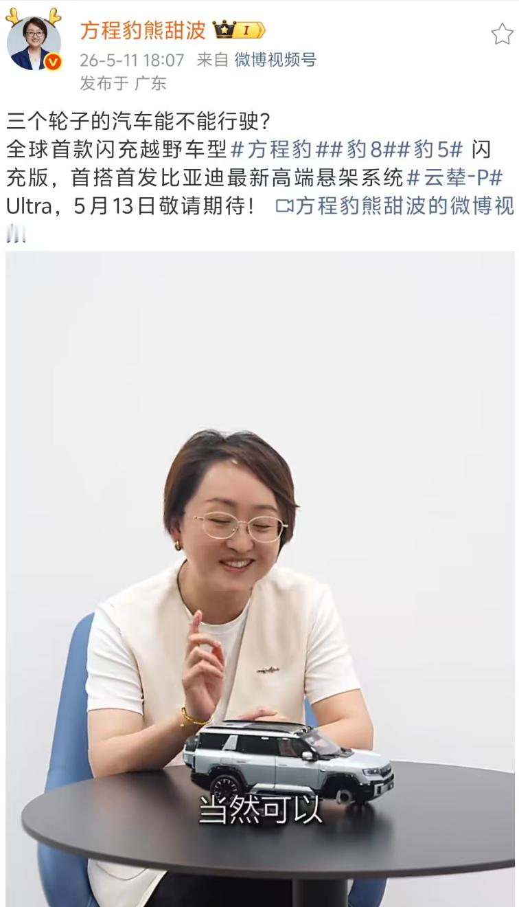 方程豹豹8豹5 闪充版 这透露出来的有点要复刻当年仰望的故事了啊！三个轮子到底还