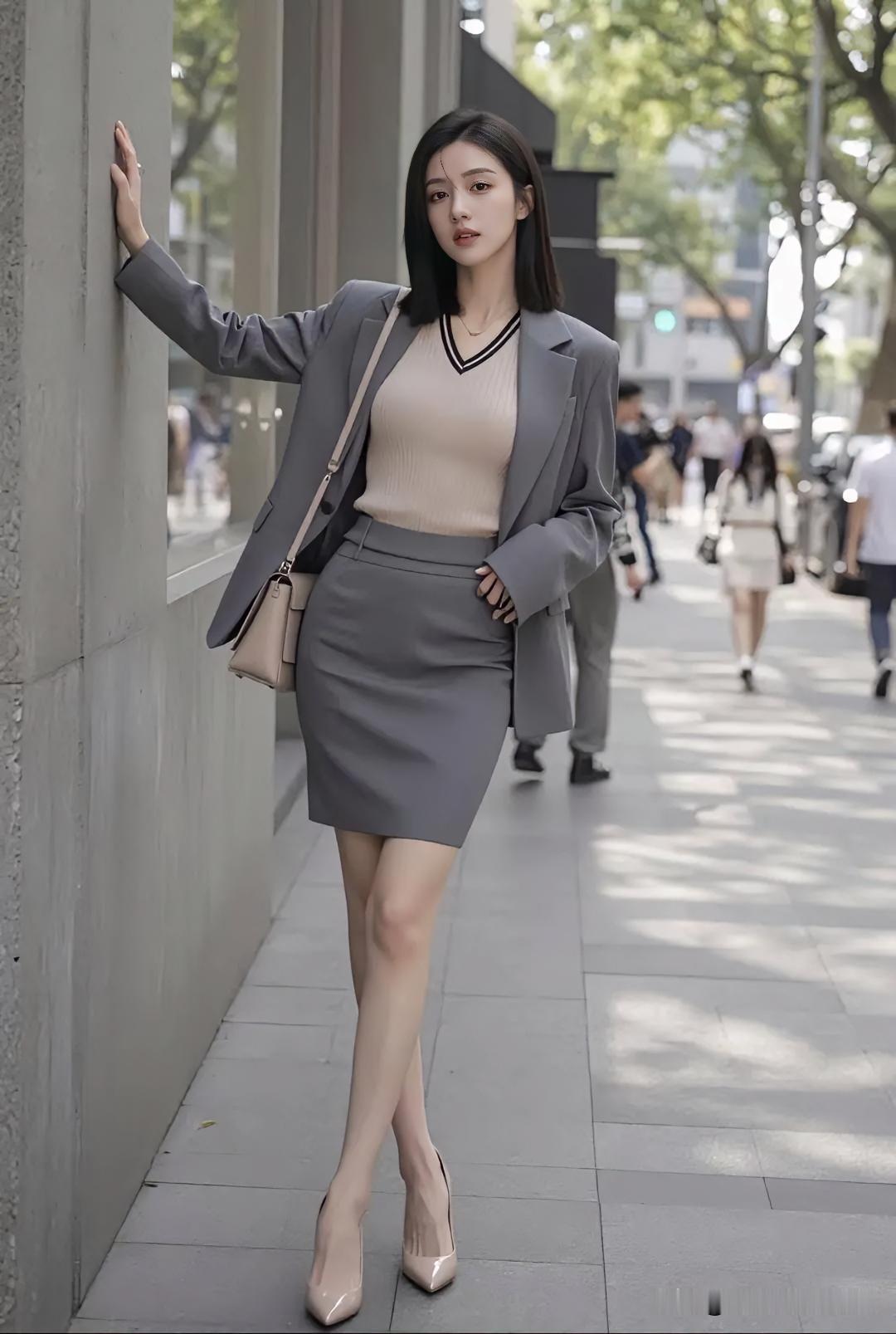 《都市追光者》

灰调西装，优雅随性。

街头漫步，步履轻盈。

阳光洒落，照亮