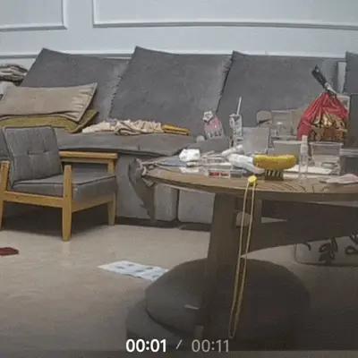 “属实有点吓人！”有位宝妈点了份外卖，餐送到后她就把外卖摆在客厅桌上，接着带着孩