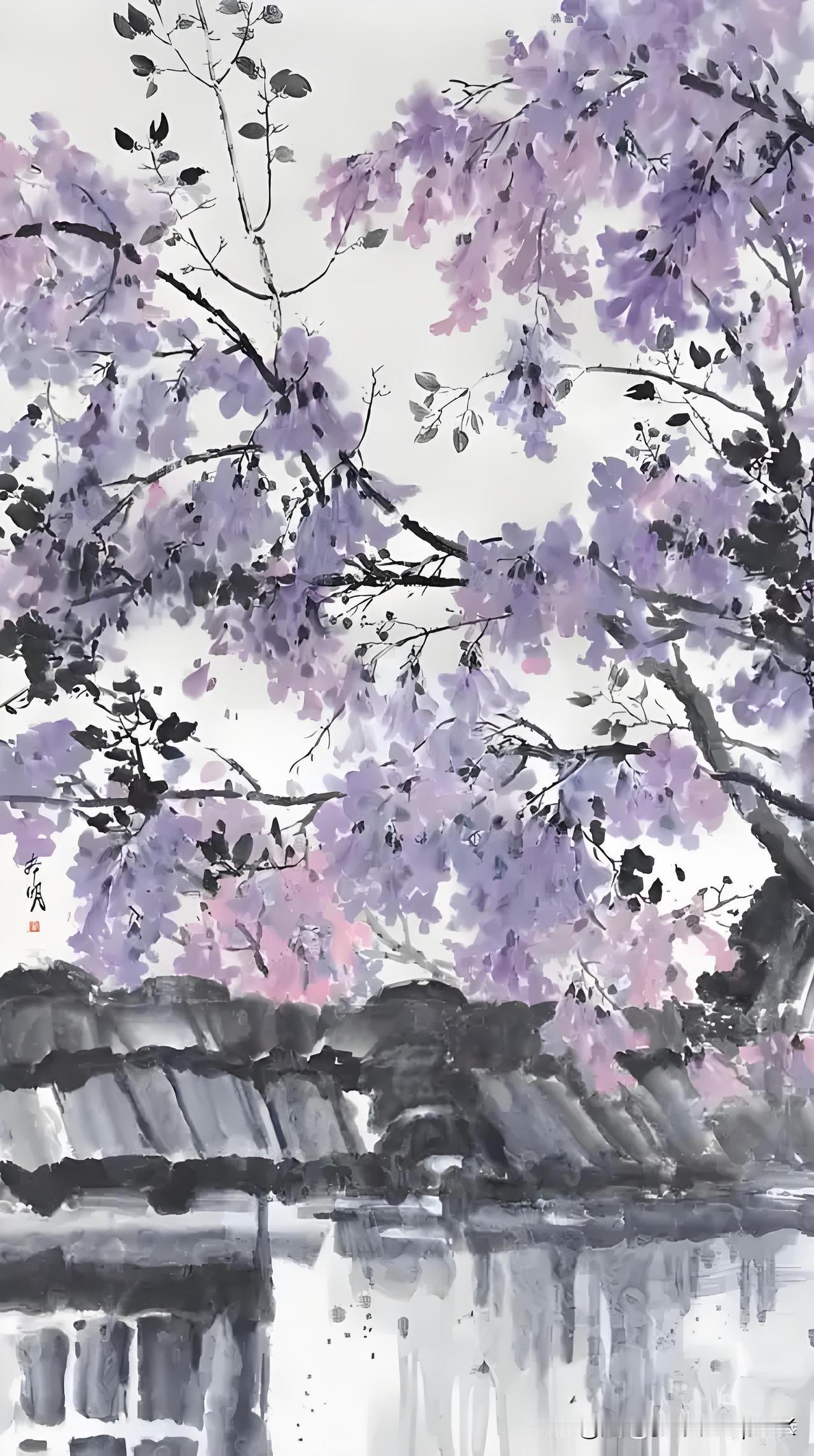 《新昌道中》
——宋.林表民
残村时有两三家，
缭绕清脂路更赊。
客里不知春去尽