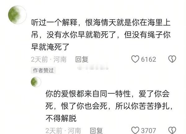 老中不光爱爱意绵绵也爱恨海情天爱你让我很痛苦，但我无法停止不爱你 