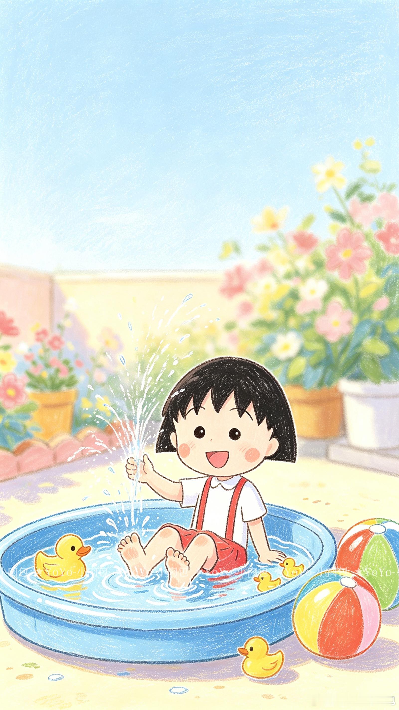 樱桃小丸子夏日壁纸来啦樱桃小丸子樱桃小丸子壁纸动漫