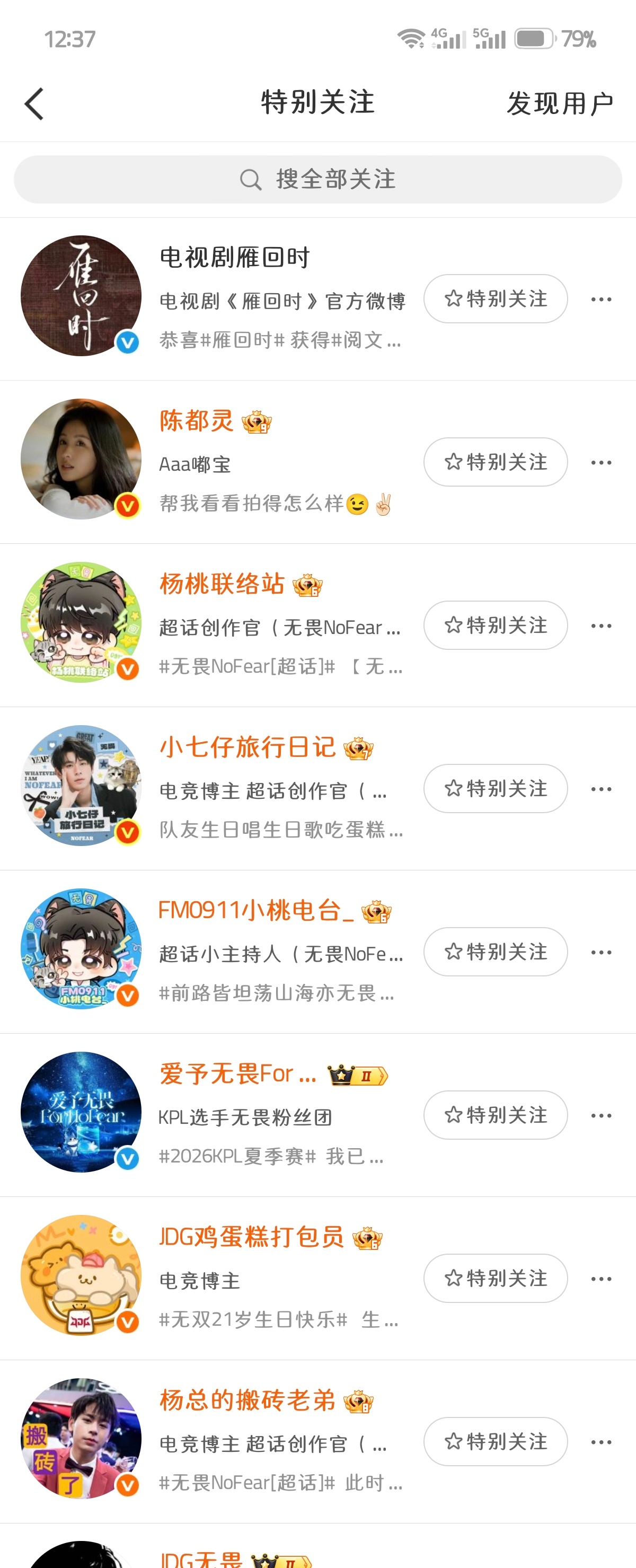 早有先见之明刚关注那会就已经是特别关注了 