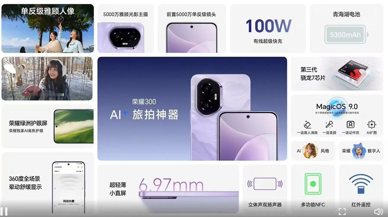 荣耀300系列已经推出了，果然这次有三个版本的机型，你们觉得哪个版本最值当？我个