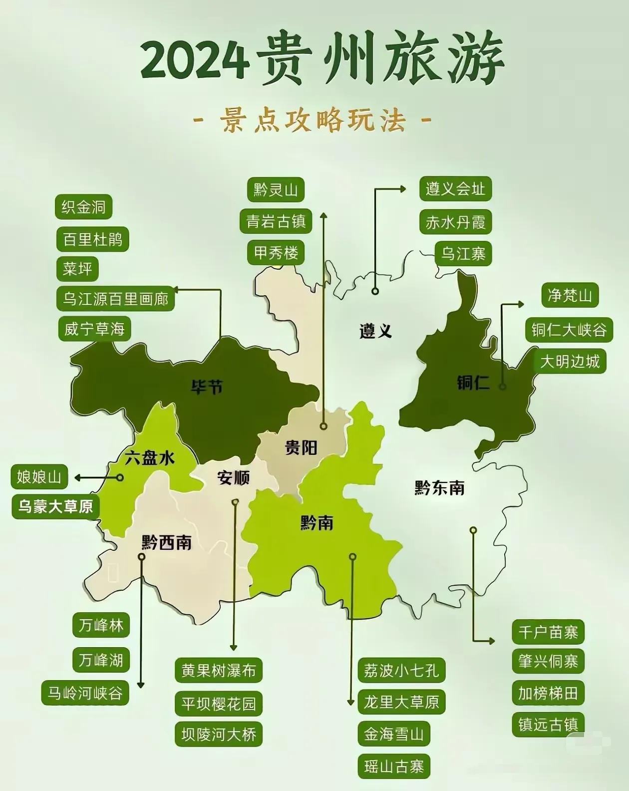 2024最新版，贵州旅游景点分布图[比心]