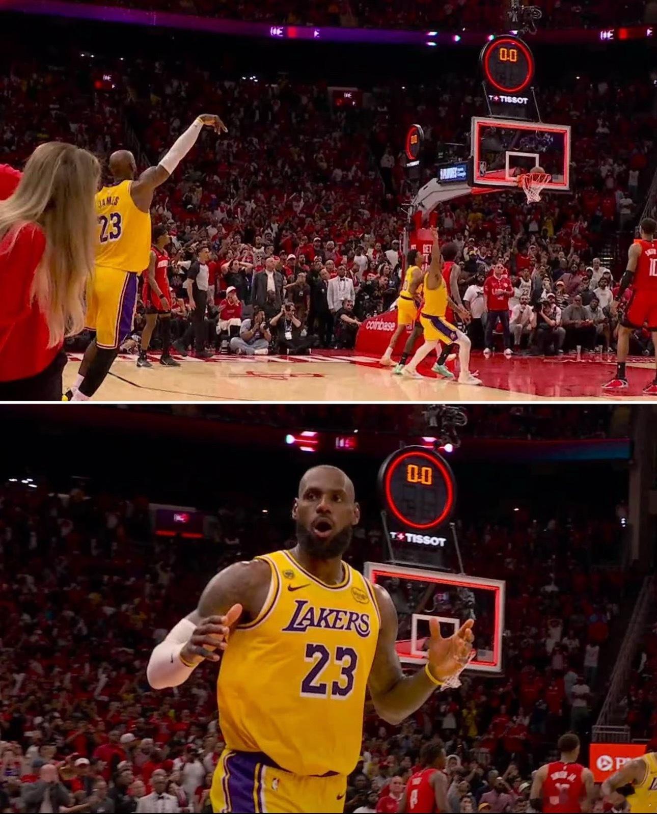 如果，我是说如果哈，这绝杀球老詹要是又进了今天可真过年了👀就差一点点.詹姆斯三