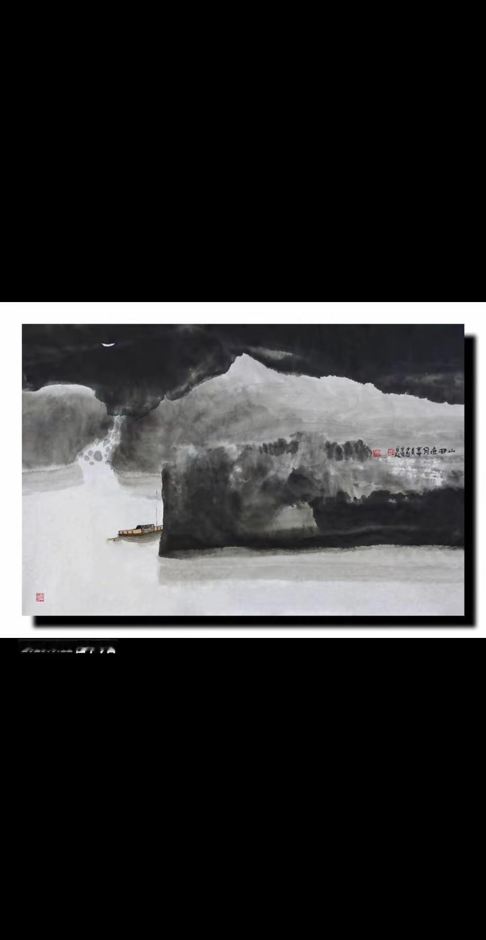 徐州胡云海技法山水画旧作意笔山水 笔墨语言总能引起共鸣 书画风骨 宣纸上走笔