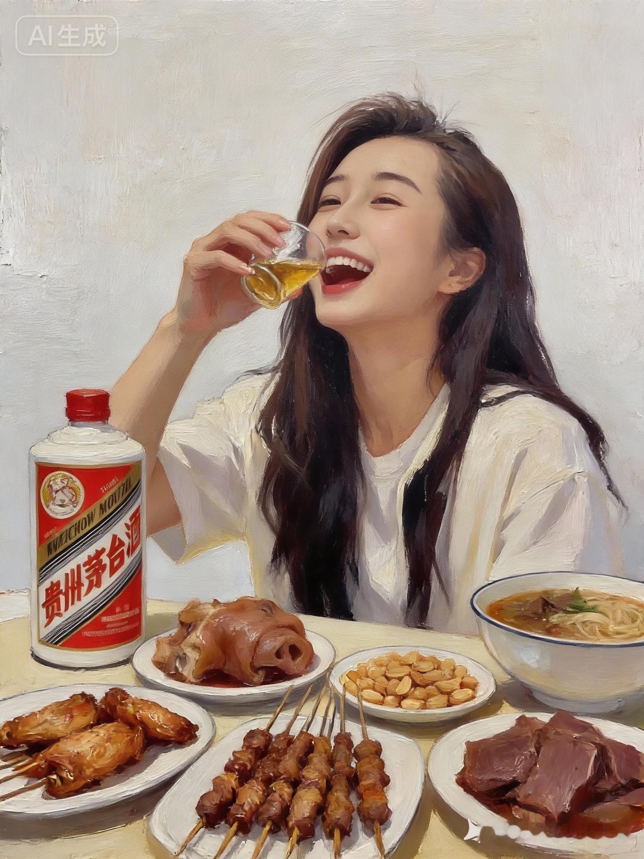 快乐女孩与美食的完美邂逅