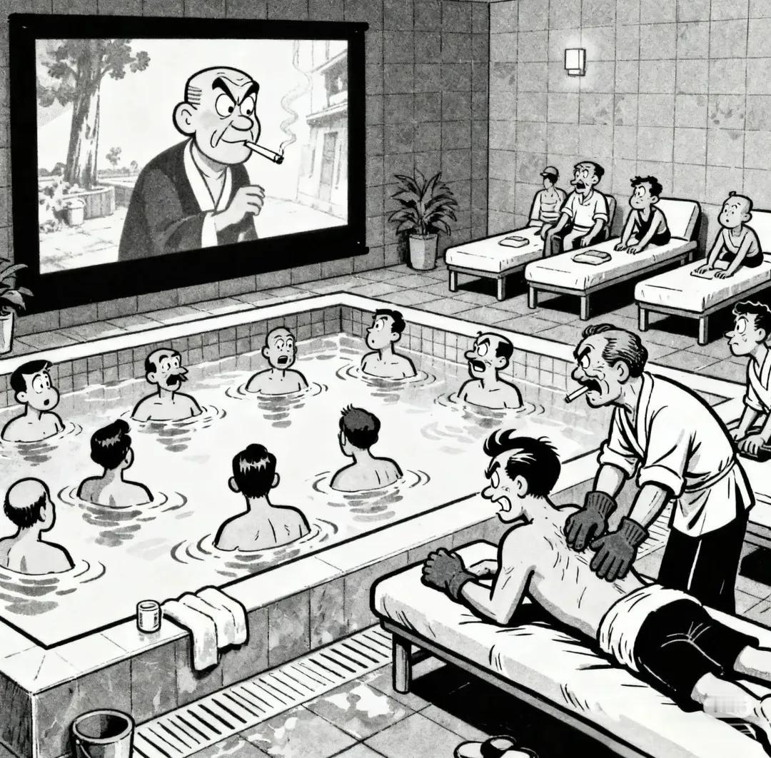 洗浴中心这种场景放什么好？
请大家讨论下，你们去过的洗浴中心，电视里都放什么最吸