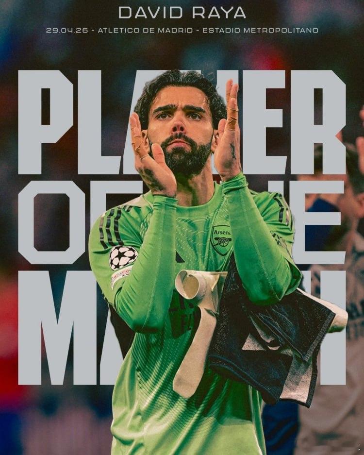 【3次扑救3次解围！官方：拉亚当选阿森纳1-1马竞一役队内最佳】        