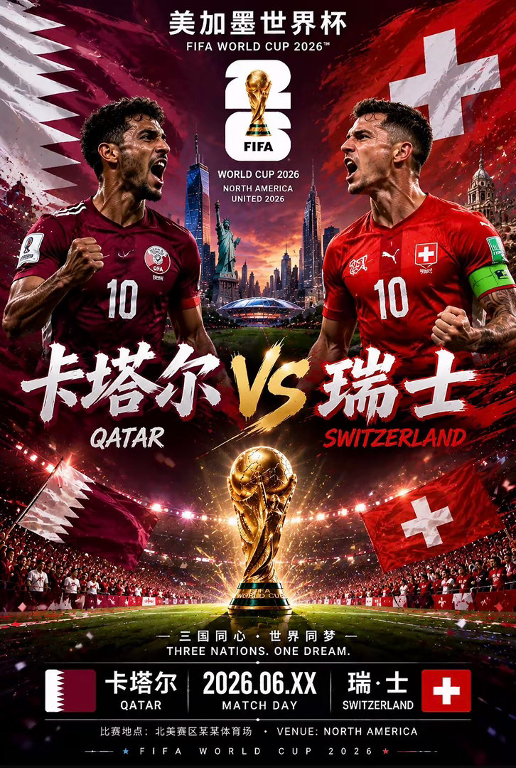 周六  005卡塔尔VS瑞士2026.6.14    03：00足球 两队硬实力