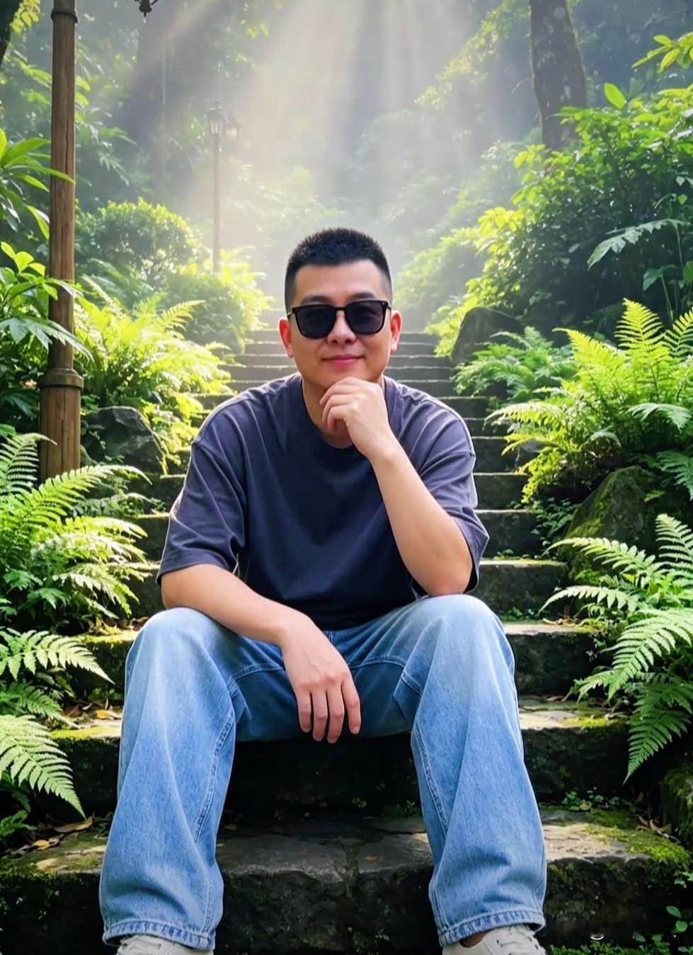 分享你随手拍得风景瀑布飞流直下，绿意漫山遍野。他或盘腿坐石拥抱自然，或倚栏漫步林