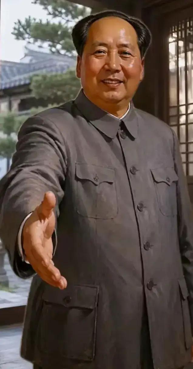亲切的笑容，
热情的握手，
怀念开国伟人顶天立地的光芒！