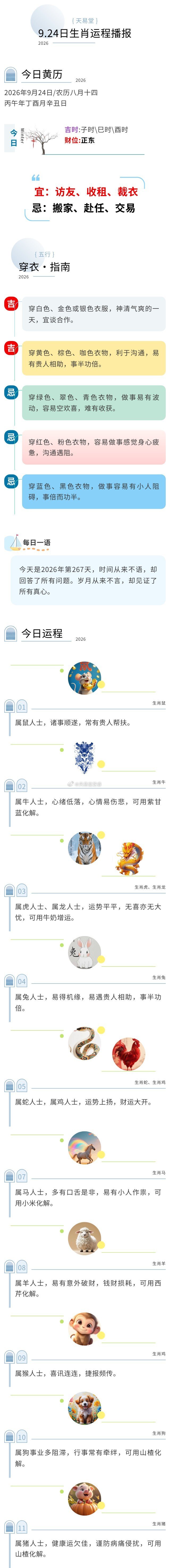 2026年9月24日生肖运程播报运程 ​​​