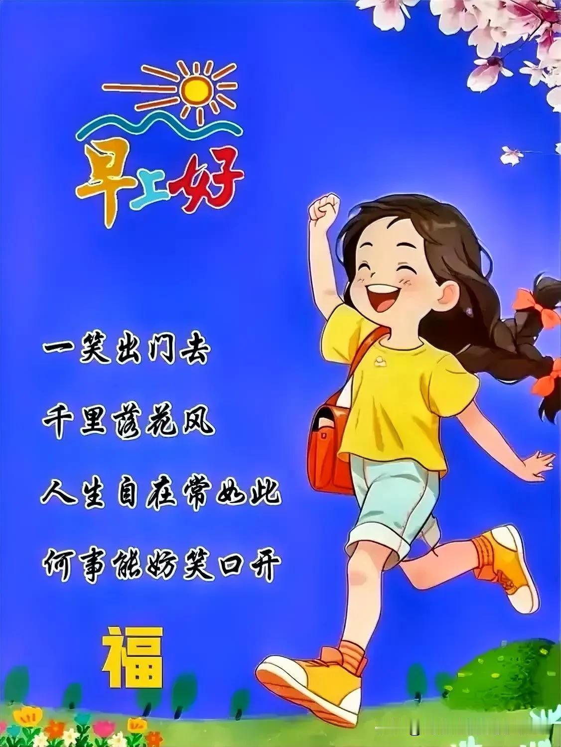 心态阳光自芬芳，
笑容绽放似朝阳；

风吹草动皆诗意，
心若白云自由翔。
[微