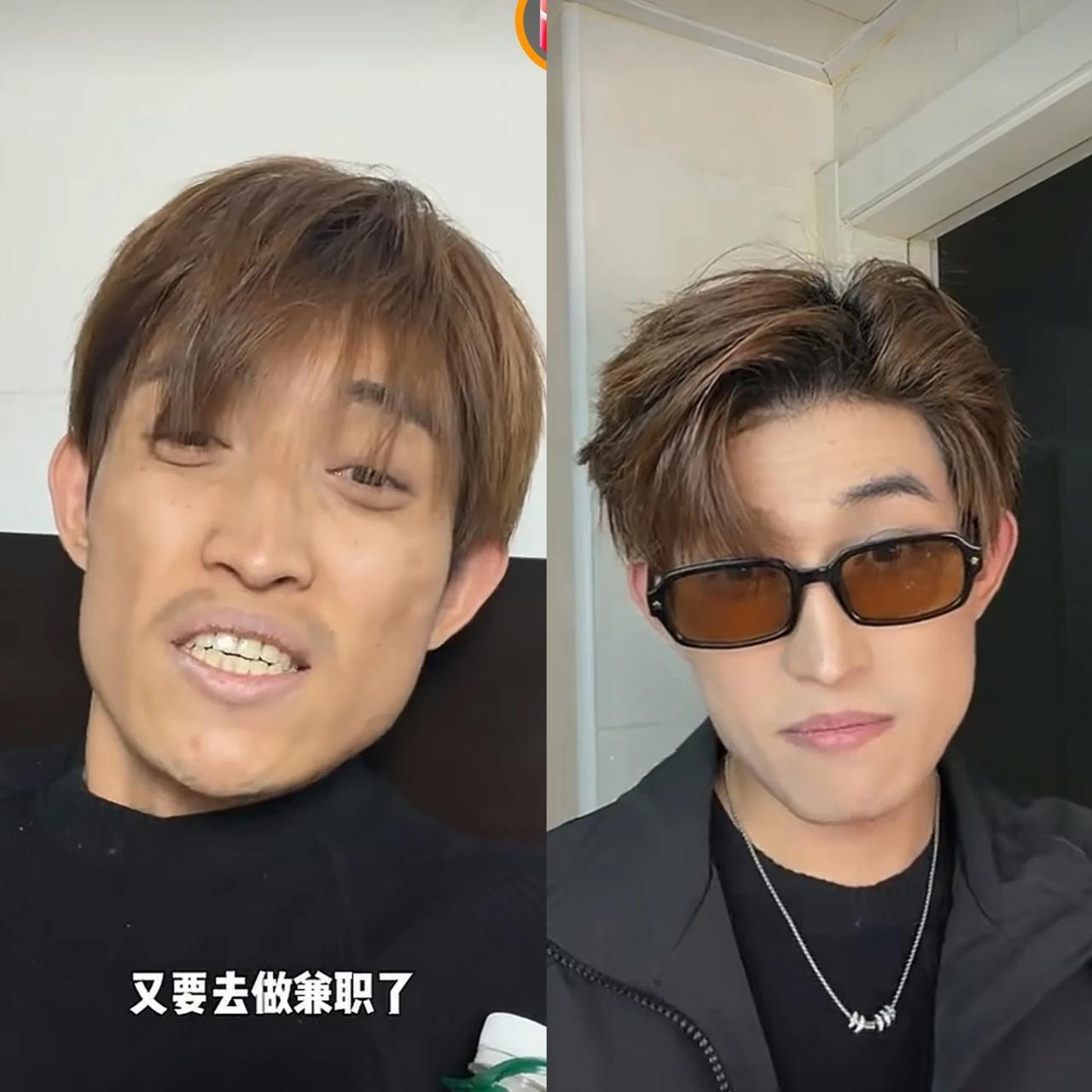 要不是把他化妆的视频看完，我是绝对不相信这俩人是一个人的？

在我的印象中，化妆