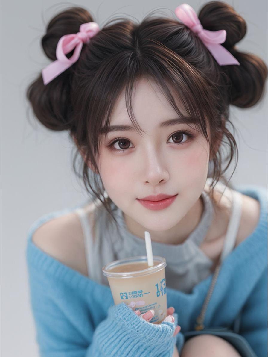 AI蓝衫甜茶佳人 原来ai写真可以这么美 美出高级感 人生总得有一套ai写真吧
