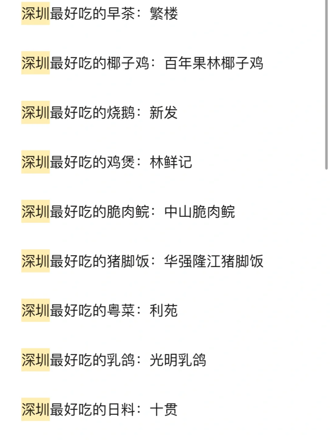 深圳个人认为真正好吃的必吃店！（纯自费