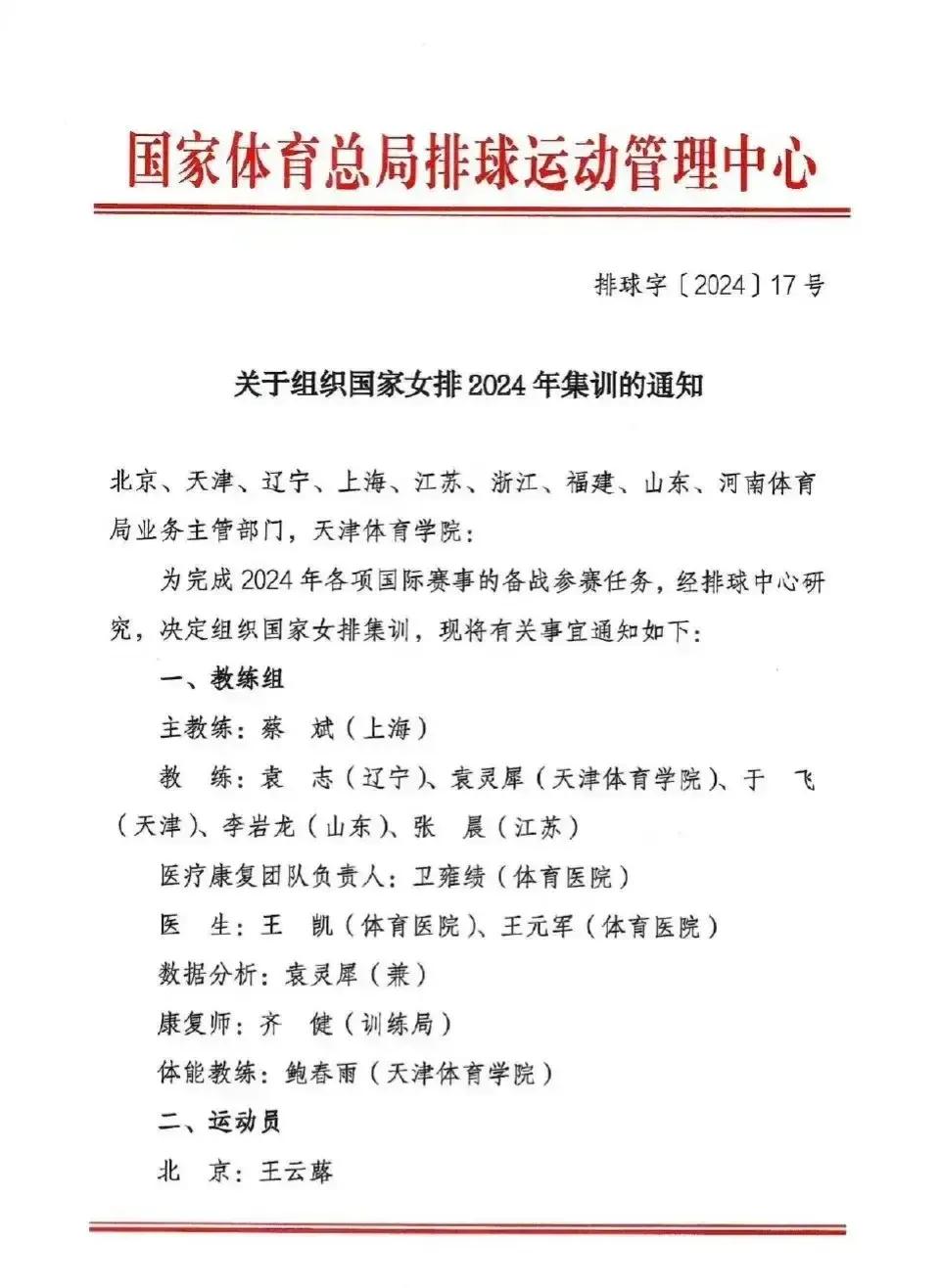 千呼万唤中，
中国女排集训名单出炉，
事关奥运入场券，
除了朱婷，姚迪，
能集合