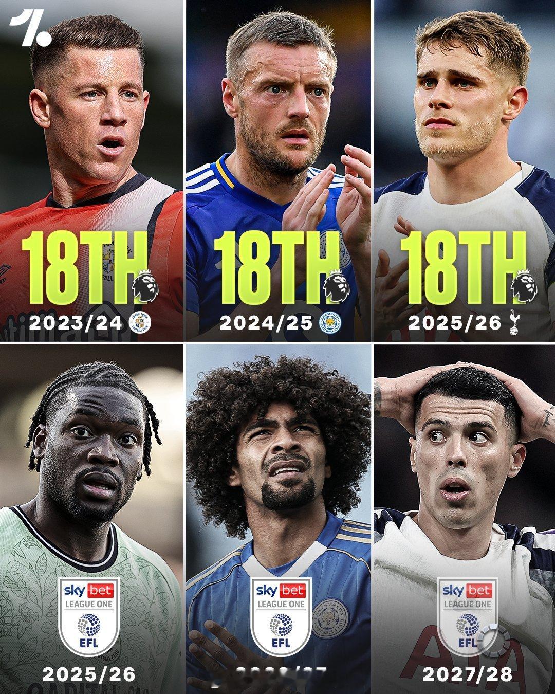 【英超第18名降级魔咒】2023-24赛季英超联赛，最终排名第18位的球队，卢顿