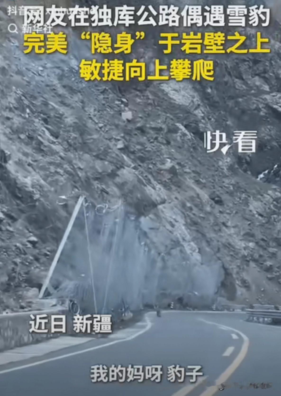 “上新华社了!” 新疆，一对男女驾车行驶在独库公路上，副驾女子不经意抬头看了一眼