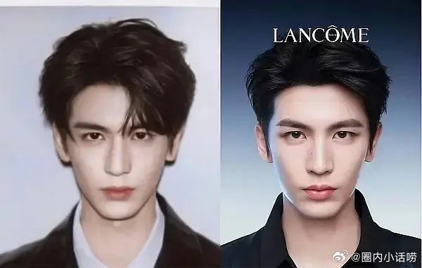 看张凌赫这个照片对比，之前撕拉片真的很像摄影师P的。 