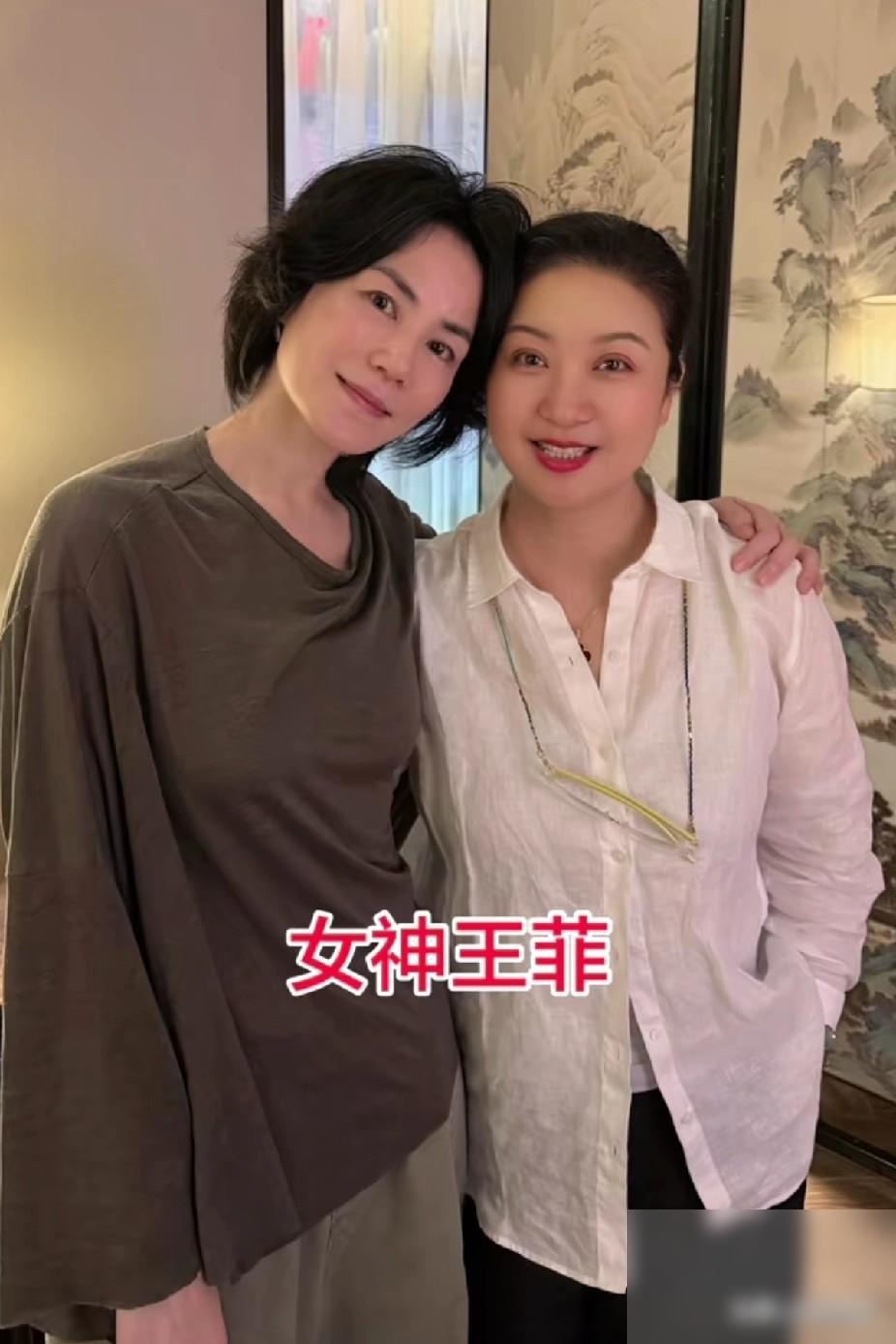 王菲在西安和《主角》演员聚会，任小蕾、李艺升等人和她合影，一直被围观的，其实不只