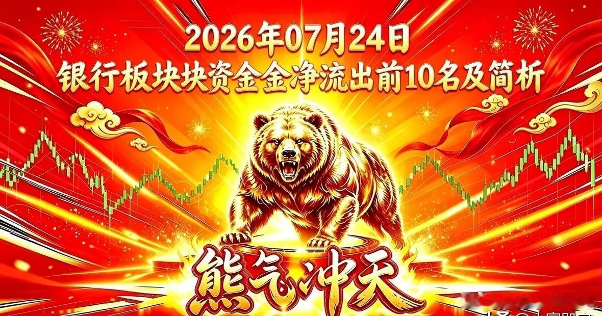 2026年07月24日 银行板块资金净流出前10名及简析股票名称：平安银行资金净