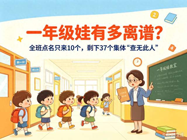 一年级娃有多离谱？全班点名只来10个，剩下37个集体“查无此人”