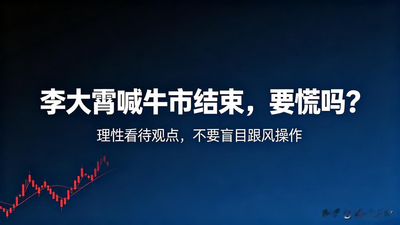李大霄又上热搜了：这轮牛市到5月就告一段落，接下来结构性调整。群里直接炸了。
 