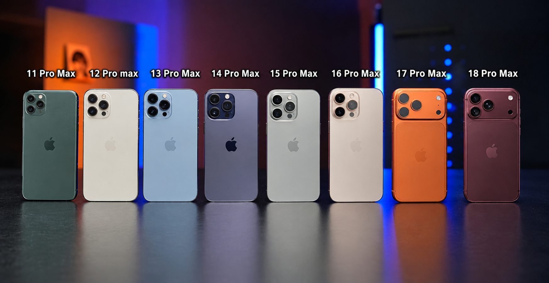 1. iPhone 11 Pro Max：暗夜绿2. iPhone 12 Pro