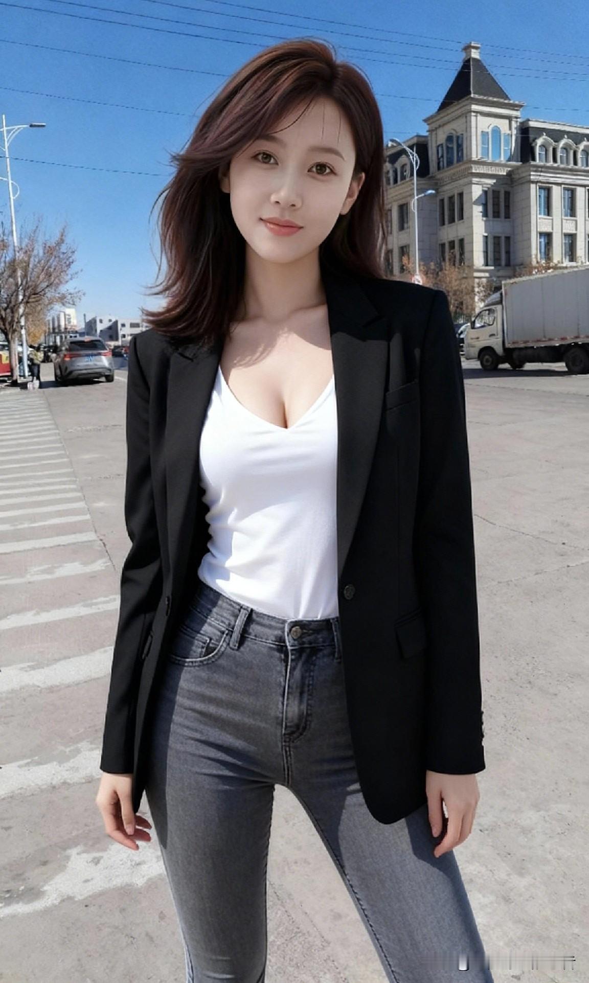 这套搭配的巧妙之处在于，既有职场穿搭的精致感，又没有刻意的束缚感，走在街上既亮眼