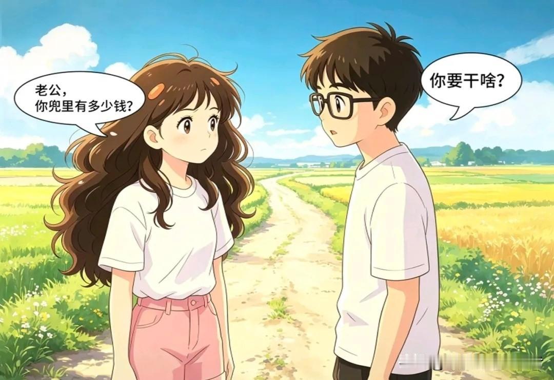 趣味漫画:老婆：你兜里有多少钱？那边有人宰羊，小羊挺可怜的，咱们救救它！老公：我