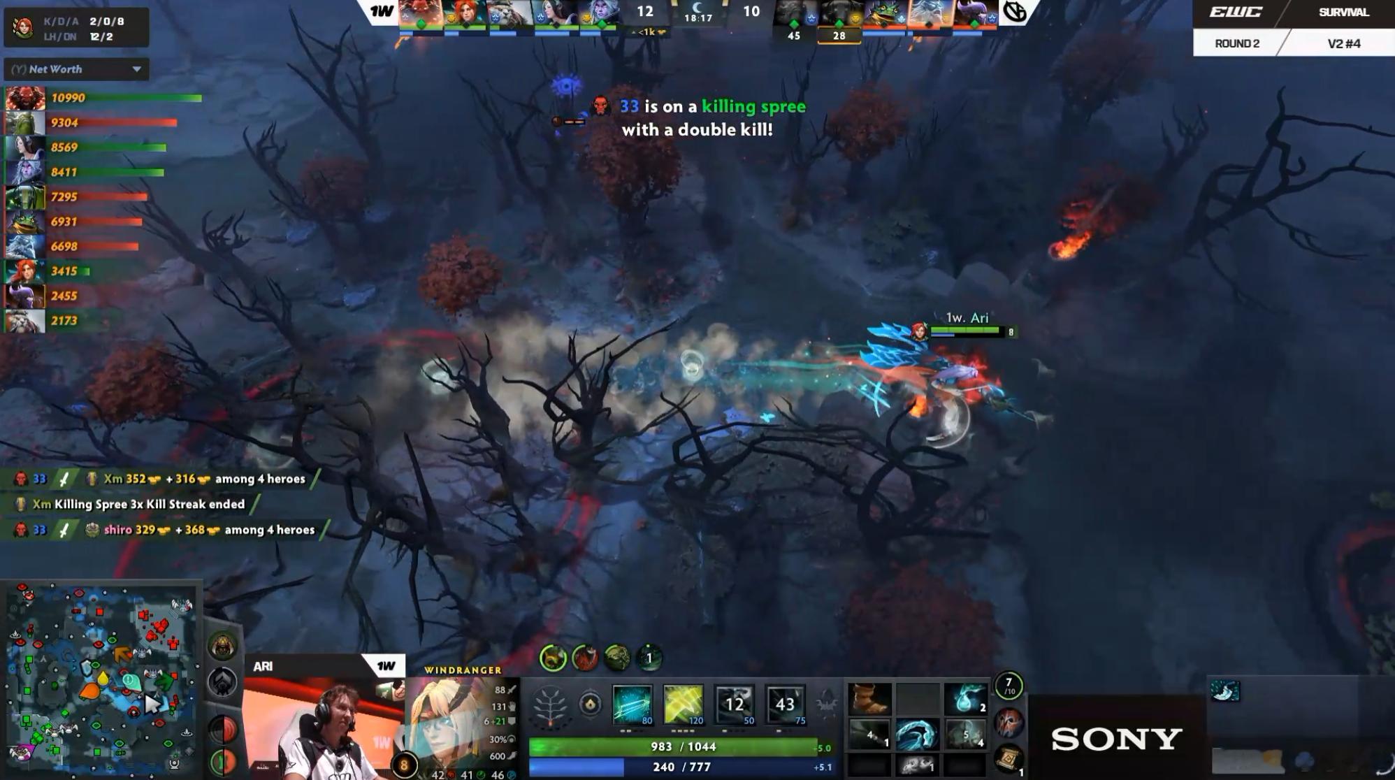 DOTA2 2026年EWC（石油杯）突围赛第二轮1W对阵VG战队BO3决胜局，