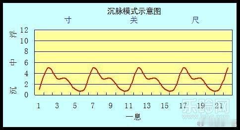 中医脉诊：沉脉主病；沉脉之状，取于肌肉之下得之。主脏病，沉滞伏匿。在寸为心肺郁伏