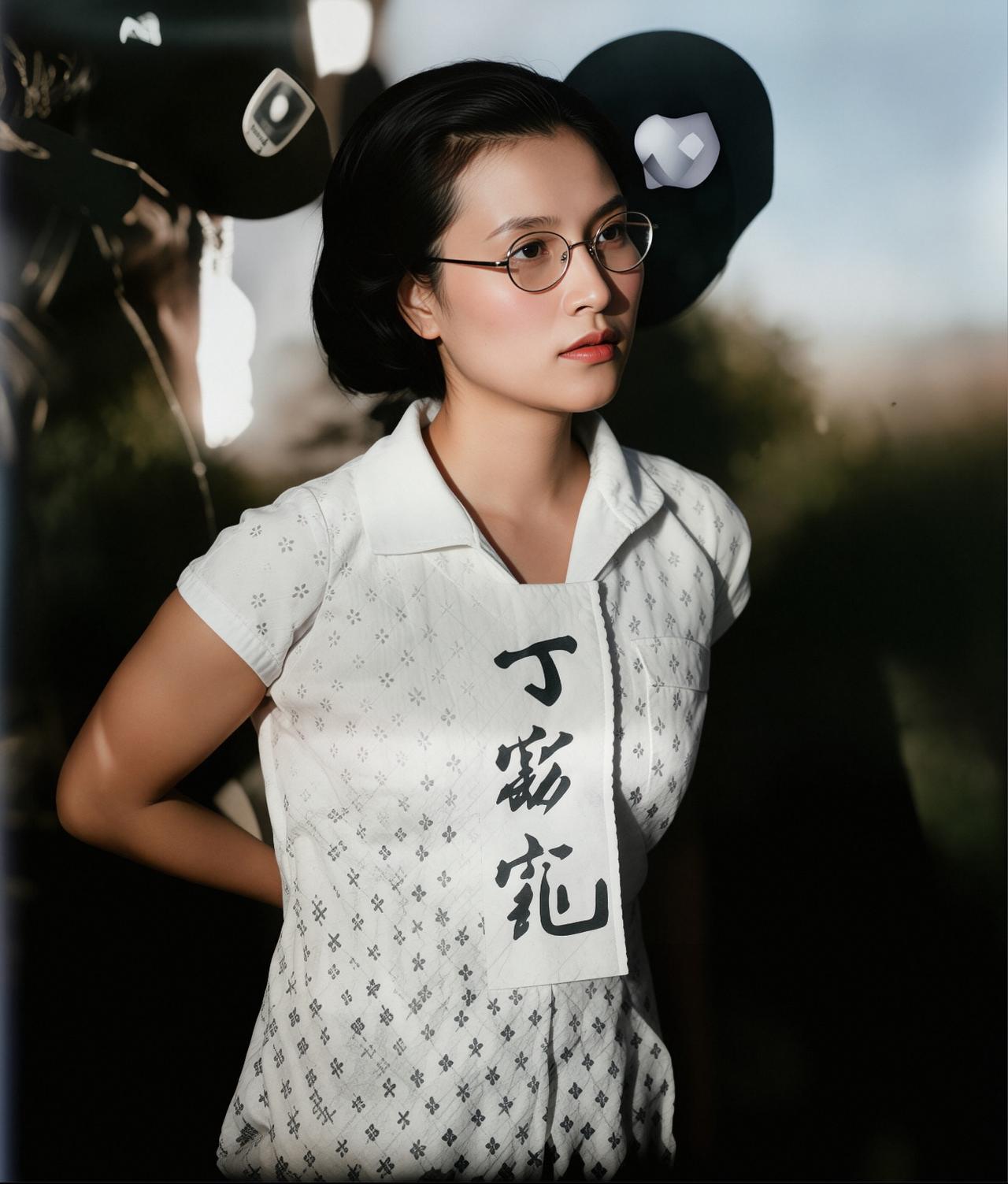 1956年，丁窈窕“被审判”时留下的一张照片，照片中，她毫不畏惧，狱中产女，遭遇