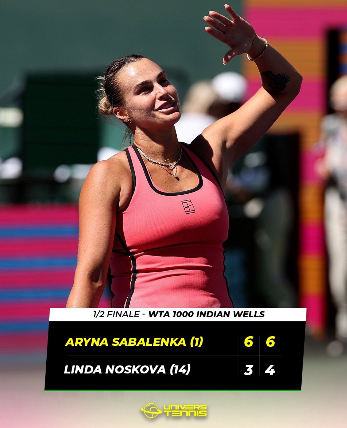 网球talking大会萨巴伦卡进印第安维尔斯站决赛萨巴伦卡2比0诺斯科娃印第安维