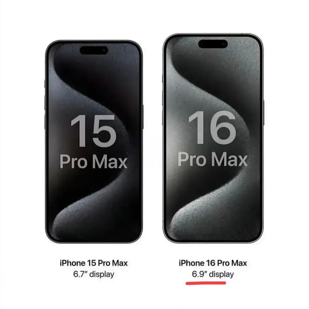 你们能接受边框超级窄、屏幕尺寸增大到6.9英寸的iPhone16 ProMax吗