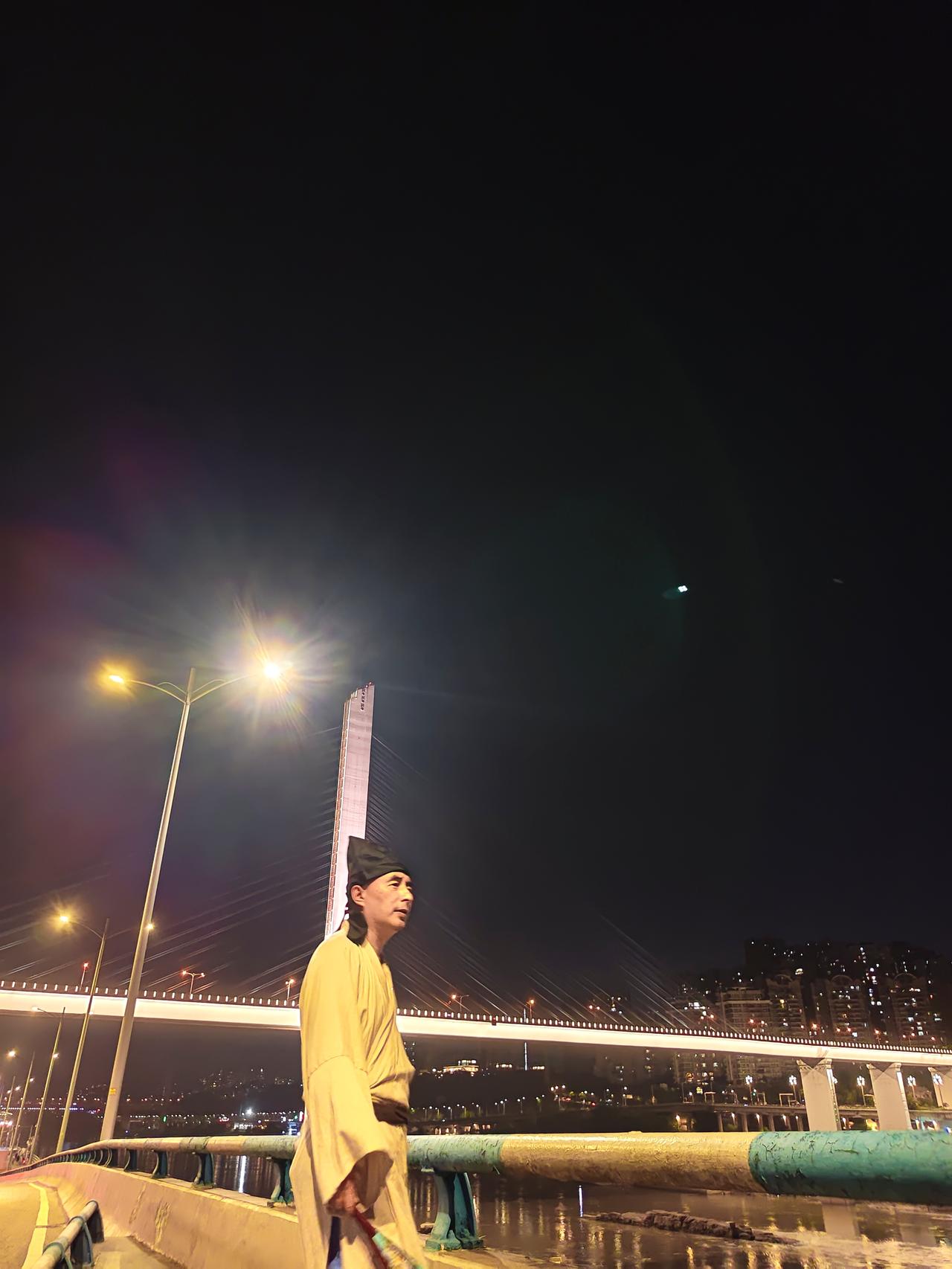 七绝·夜望山城
〔当代〕邹謇

苟延尘事苦奔波，
灯火连城映逝波。
壮志遥思归未