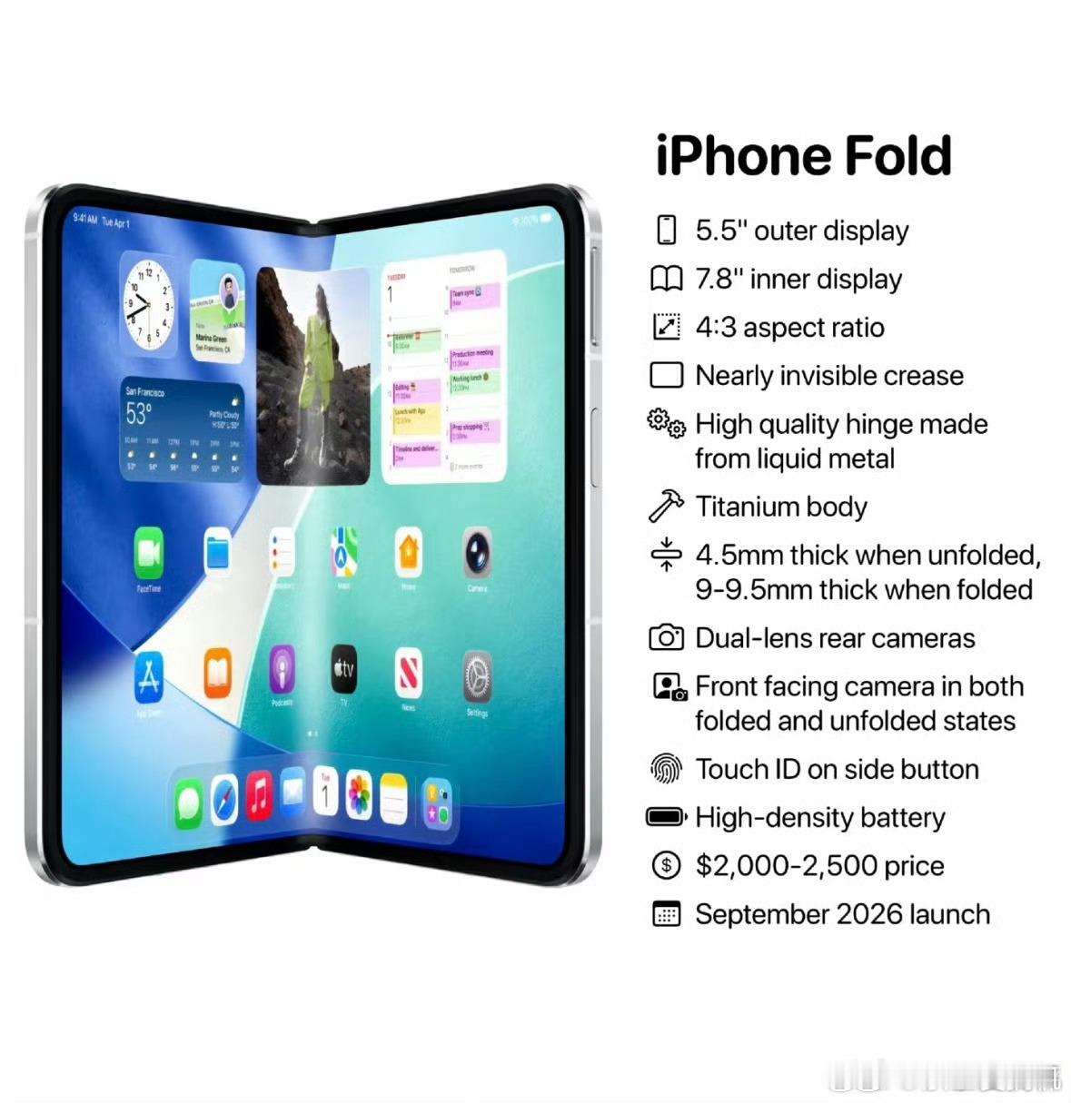 iPhone18Fold中框曝光都三折叠出了，他才折一下。身为全球第一品牌！怎么