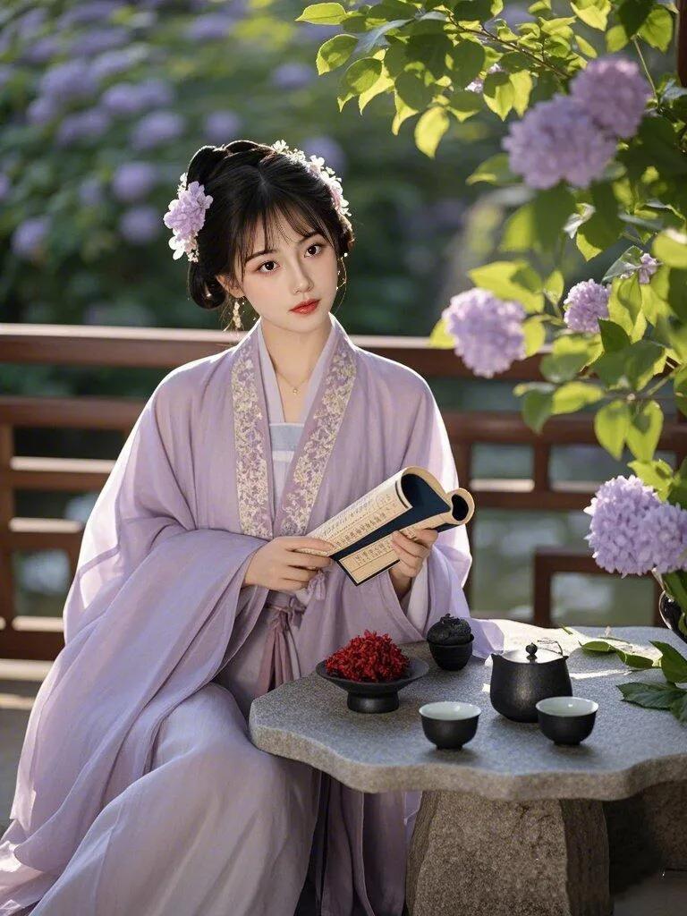 玉钩帘卷#佳丽芳踪尽风韵# 红烛昏罗帐#云鬓香腮淡淡妆# 汉服古风穿搭