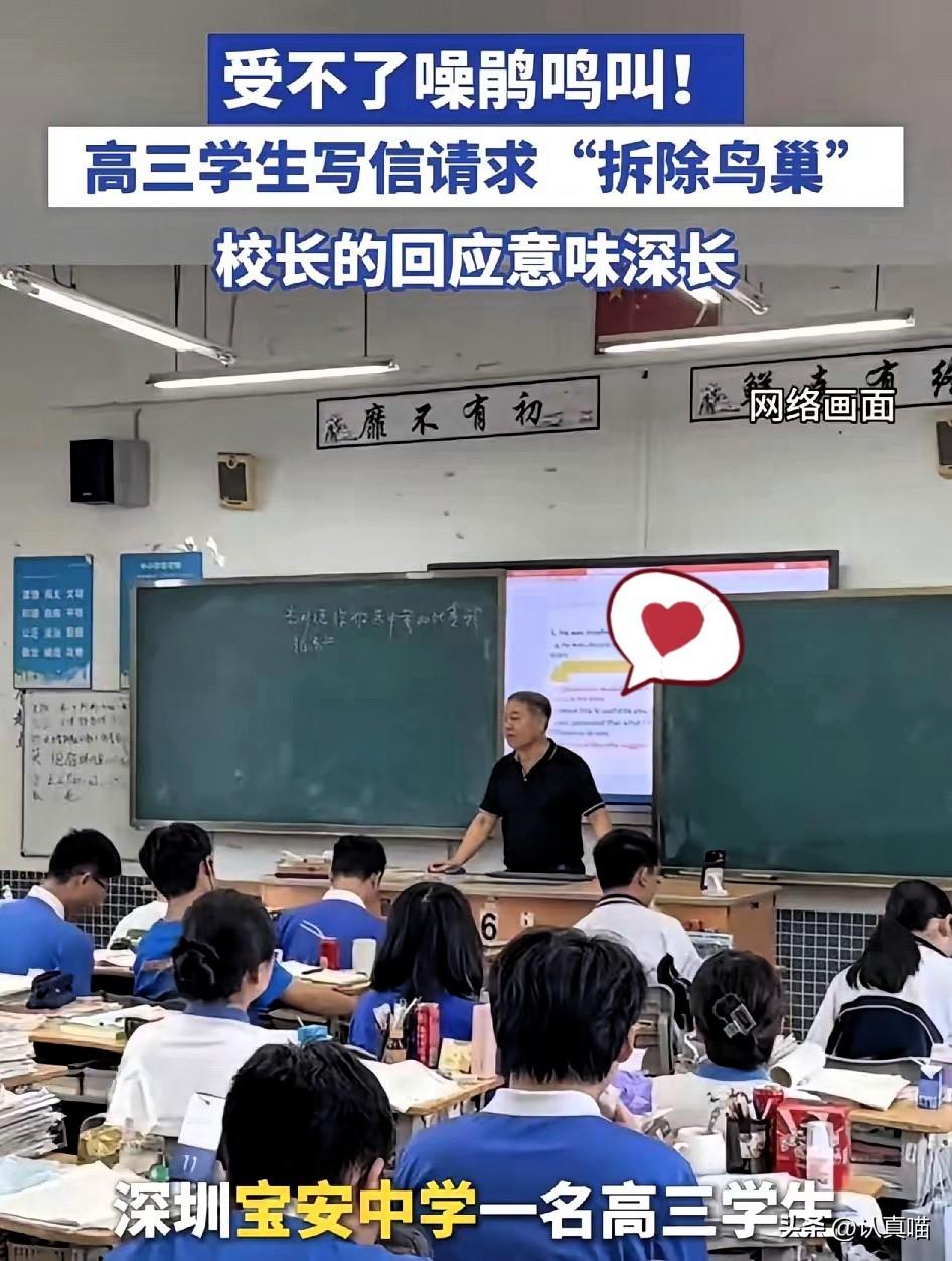 说真的，
深圳宝安中学这封校长回信，
格局[赞]，比强行拆巢高明太多。
高三学子