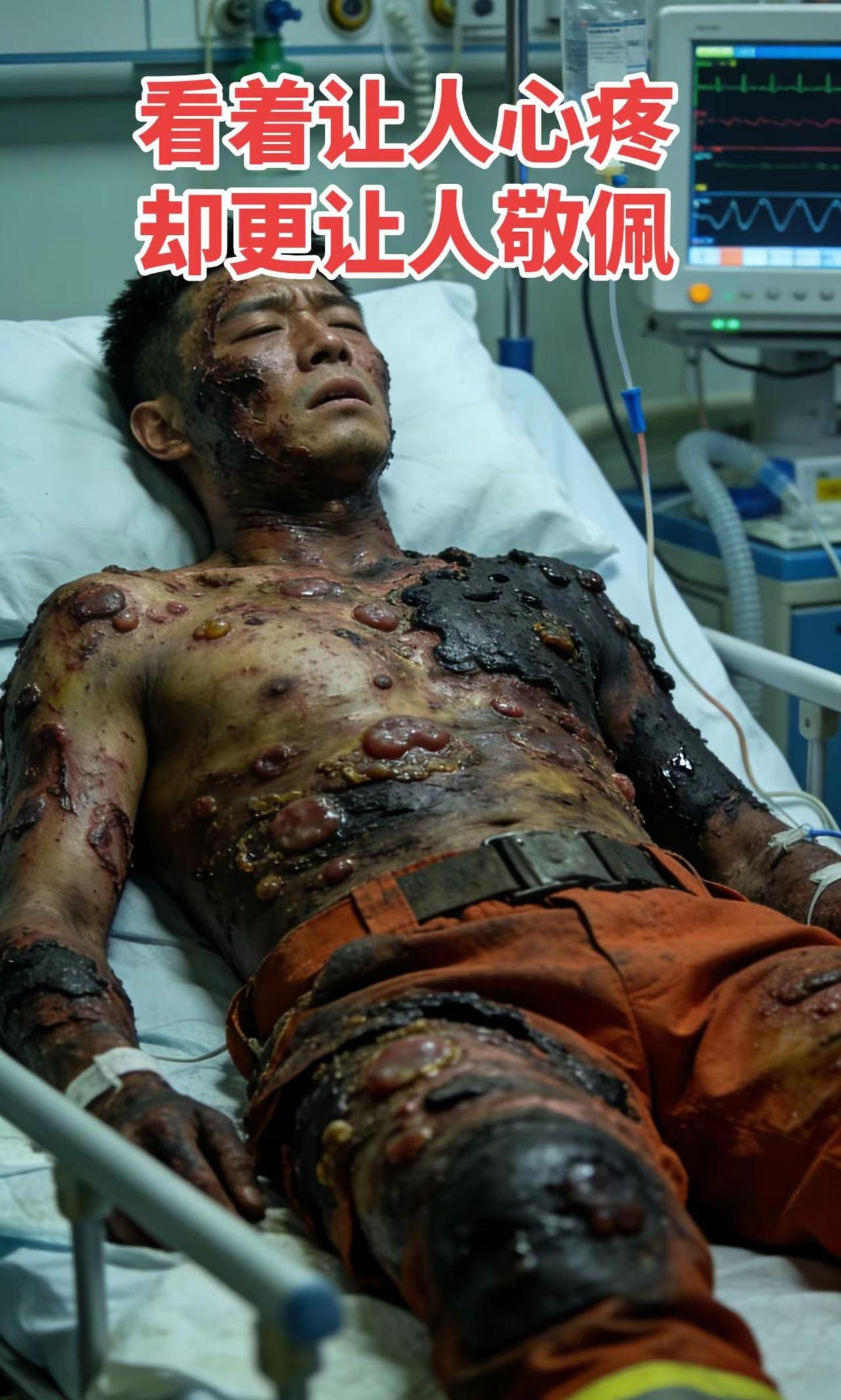 致敬消防英雄 逆行者 平安归来。烈火淬炼初心，伤痛见证担当。向在救援中负伤的消防